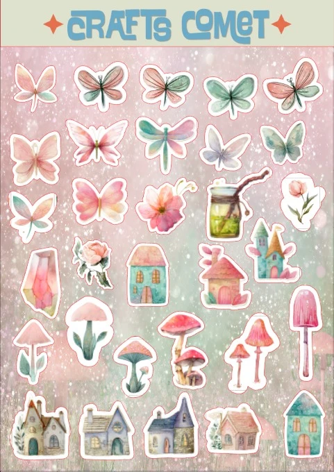 Crafts Comet Fairy Flutter sticker sheet