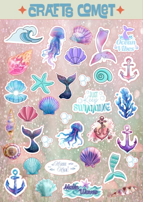 Crafts Comet Mermaid Magic sticker sheet